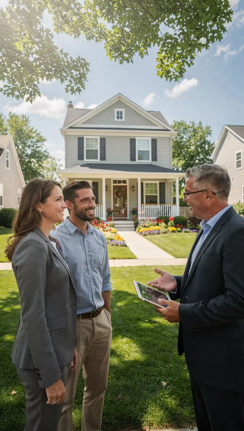 Консультант по покупке недвижимости обсуждает с клиентом возможные варианты жилья.