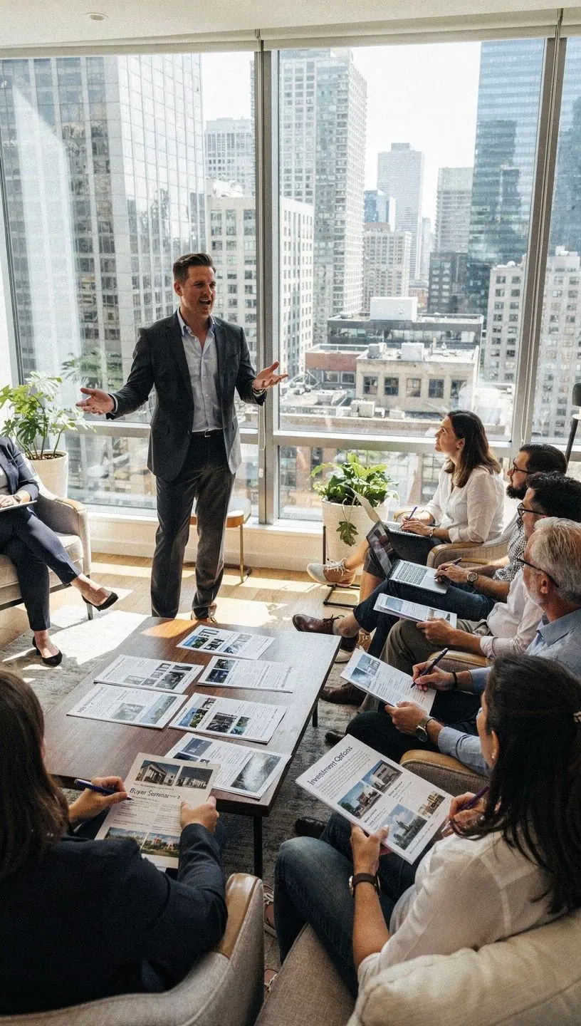 Группа специалистов проводит анализ рынка недвижимости в США.